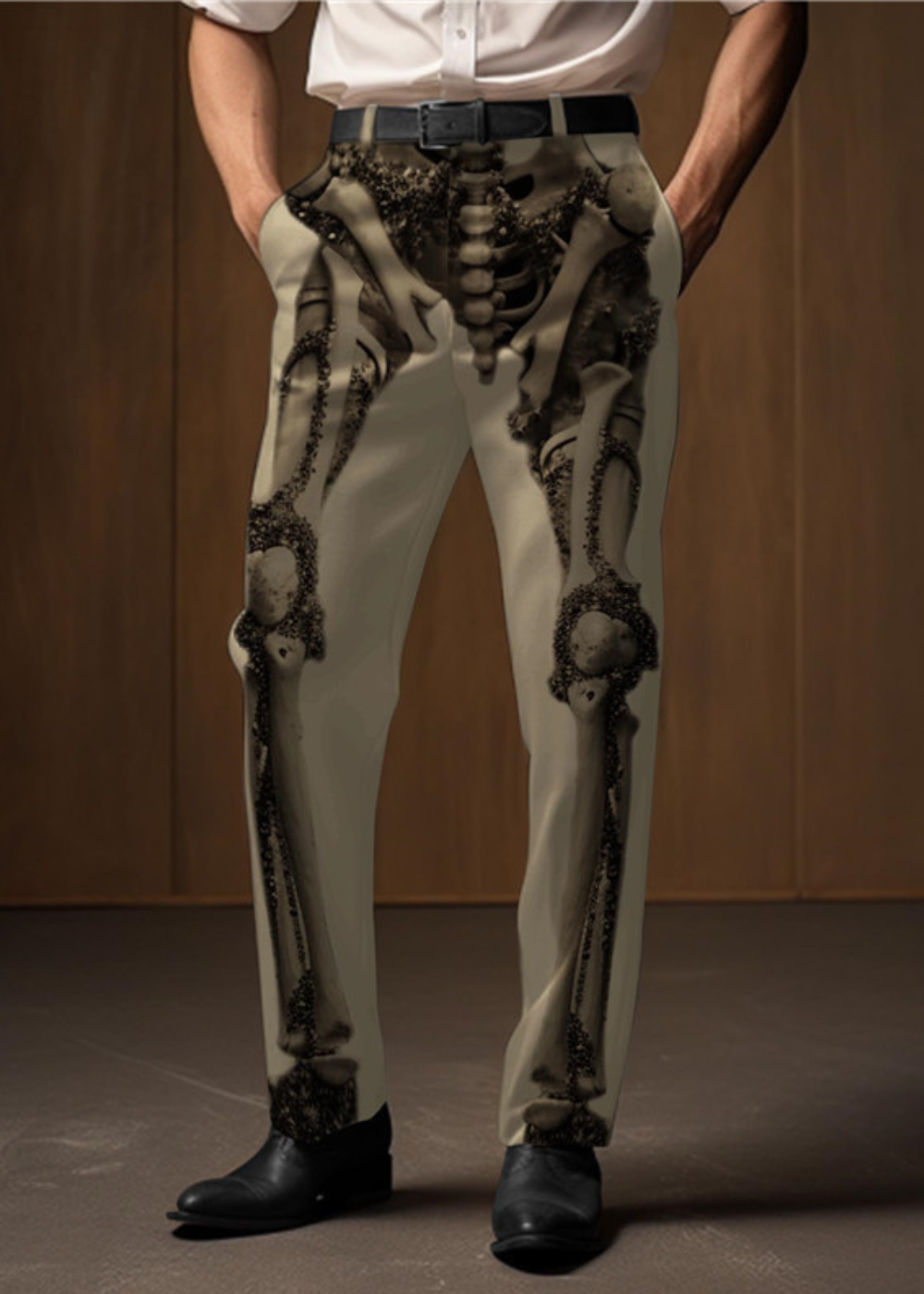 Álvaro | Pantalones góticos punk con calaveras para hombre – perfectos para Halloween