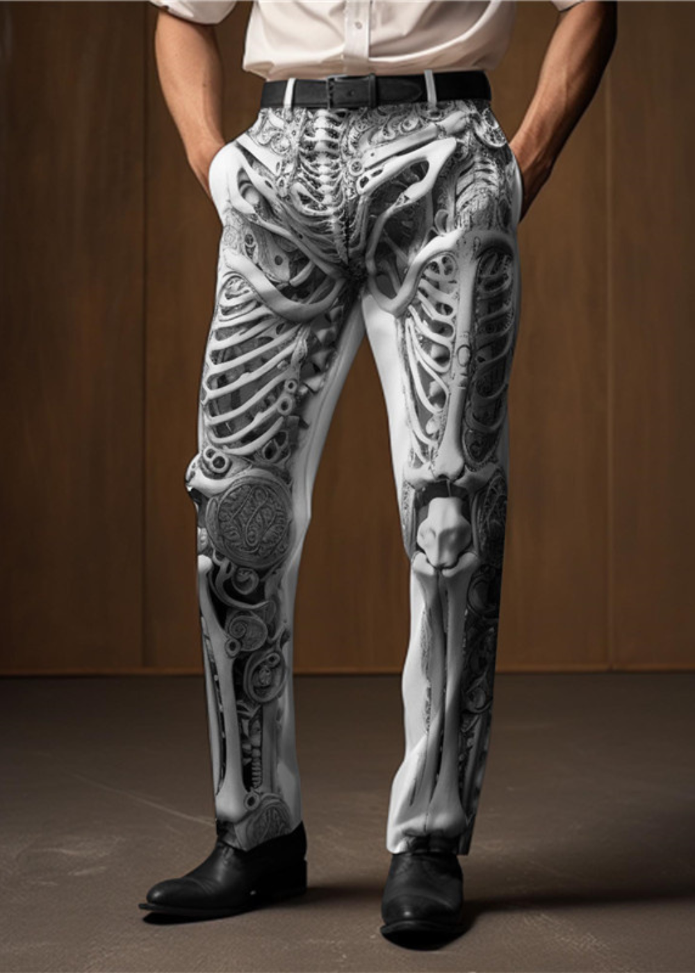 Álvaro | Pantalones góticos punk con calaveras para hombre – perfectos para Halloween