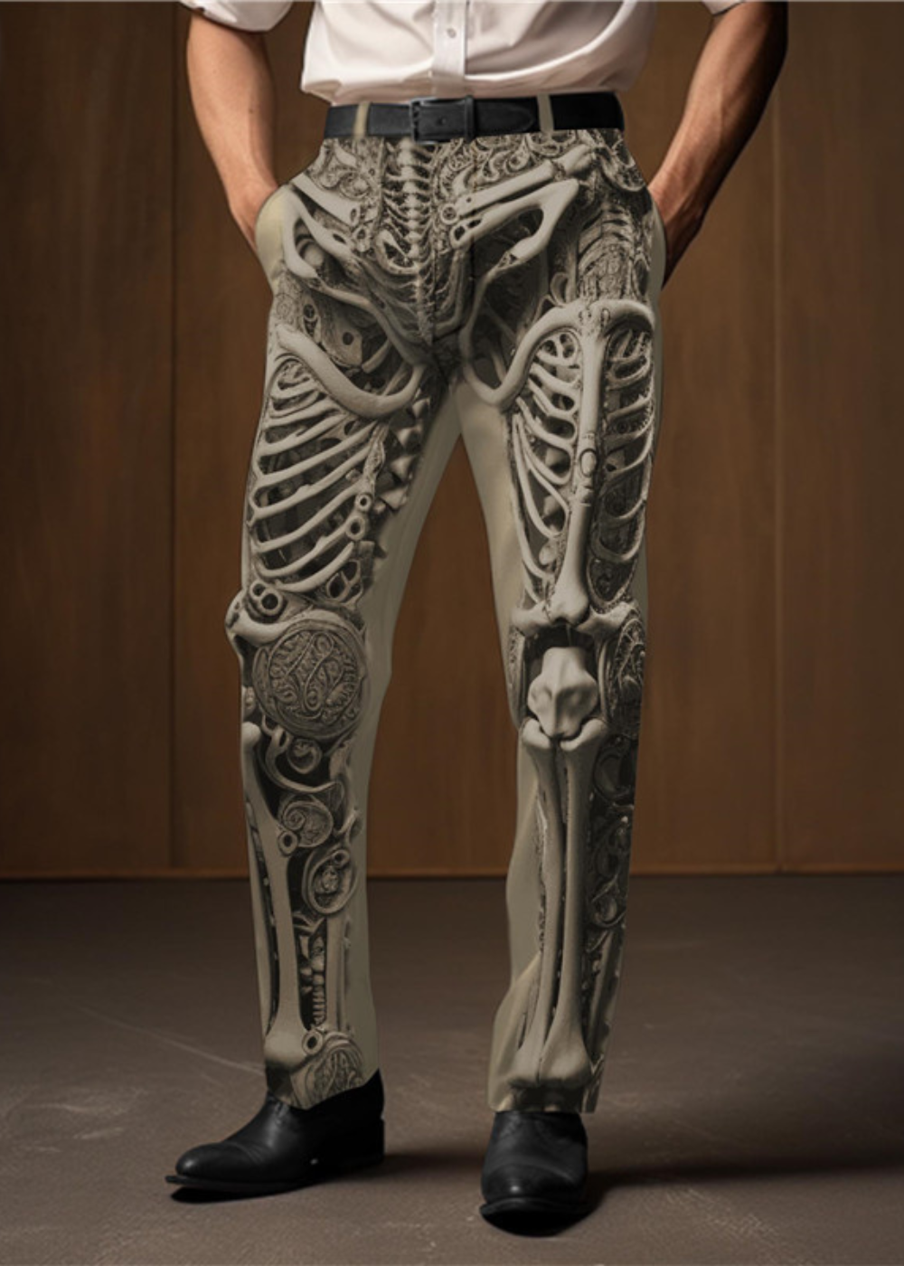 Álvaro | Pantalones góticos punk con calaveras para hombre – perfectos para Halloween