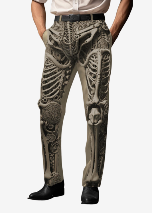 Álvaro | Pantalones góticos punk con calaveras para hombre – perfectos para Halloween