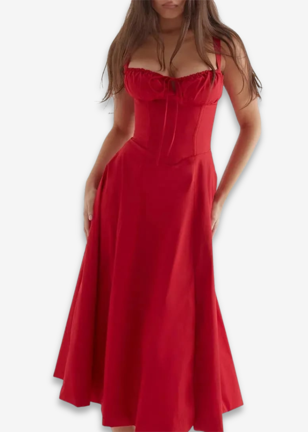 Lucia | vestido floral con bustier y cintura marcada