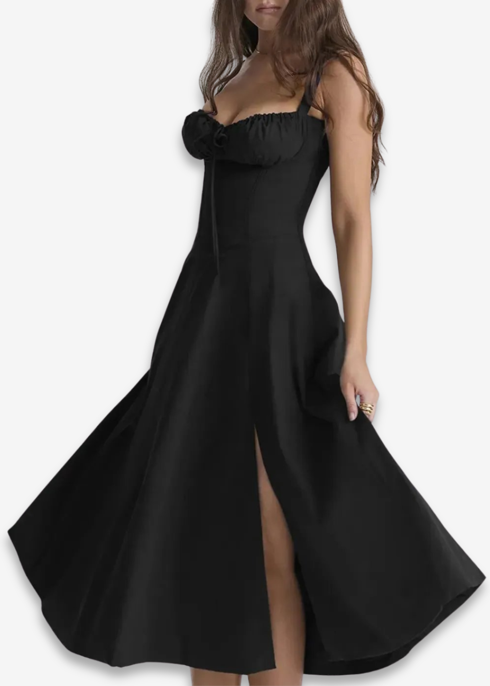 Lucia | vestido floral con bustier y cintura marcada