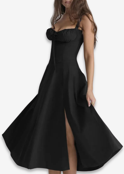 Lucia | vestido floral con bustier y cintura marcada