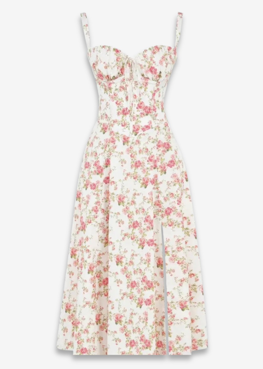 Lucia | vestido floral con bustier y cintura marcada