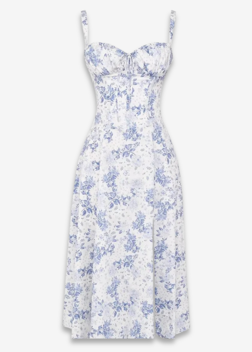 Lucia | vestido floral con bustier y cintura marcada