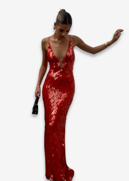 Sofia | vestido largo largo con lentejuelas