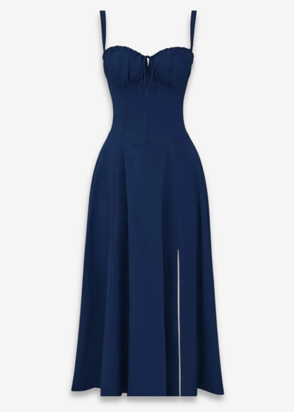 Lucia | vestido floral con bustier y cintura marcada