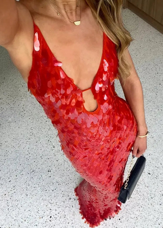 Sofia | vestido largo largo con lentejuelas