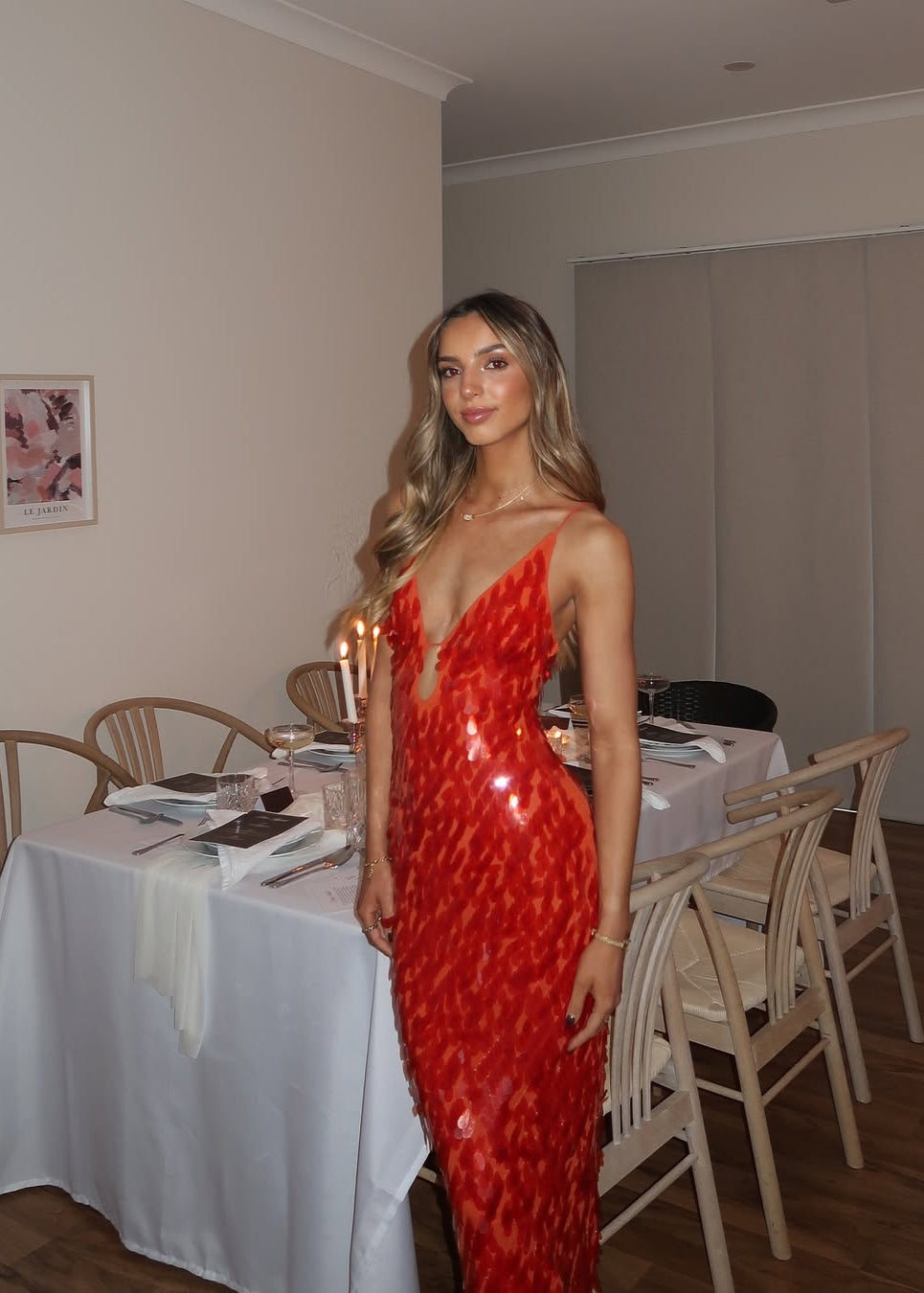 Sofia | vestido largo largo con lentejuelas