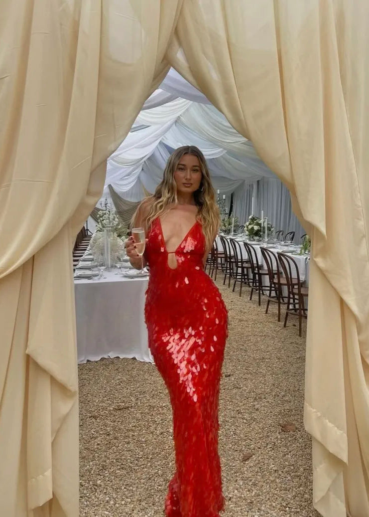 Sofia | vestido largo largo con lentejuelas