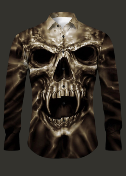Diego | Camisa calavera gótica de Halloween para hombre