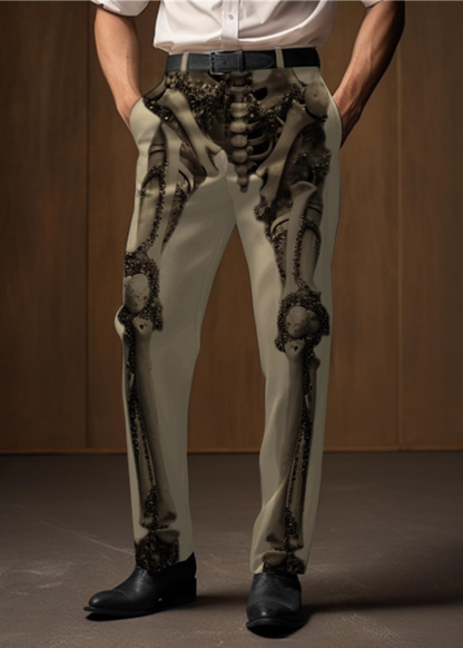 Álvaro | Pantalones góticos punk con calaveras para hombre – perfectos para Halloween
