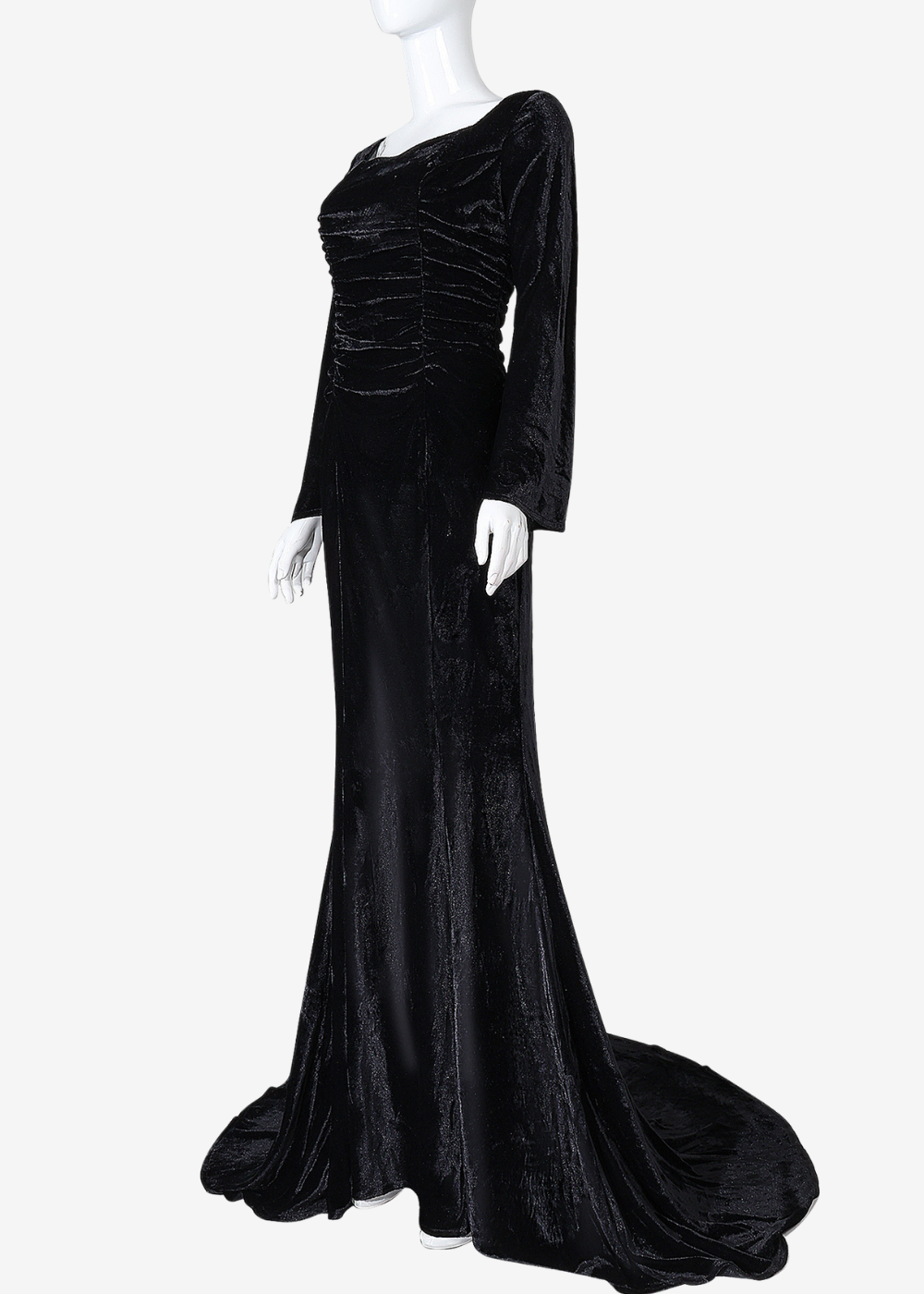 Luna | Vestido Gótico Steampunk estilo Morticia Addams para Halloween y Fiestas