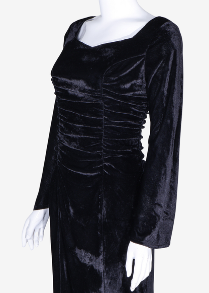 Luna | Vestido Gótico Steampunk estilo Morticia Addams para Halloween y Fiestas