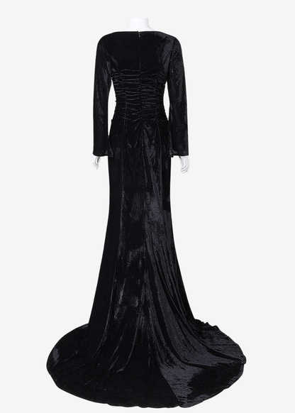 Luna | Vestido Gótico Steampunk estilo Morticia Addams para Halloween y Fiestas