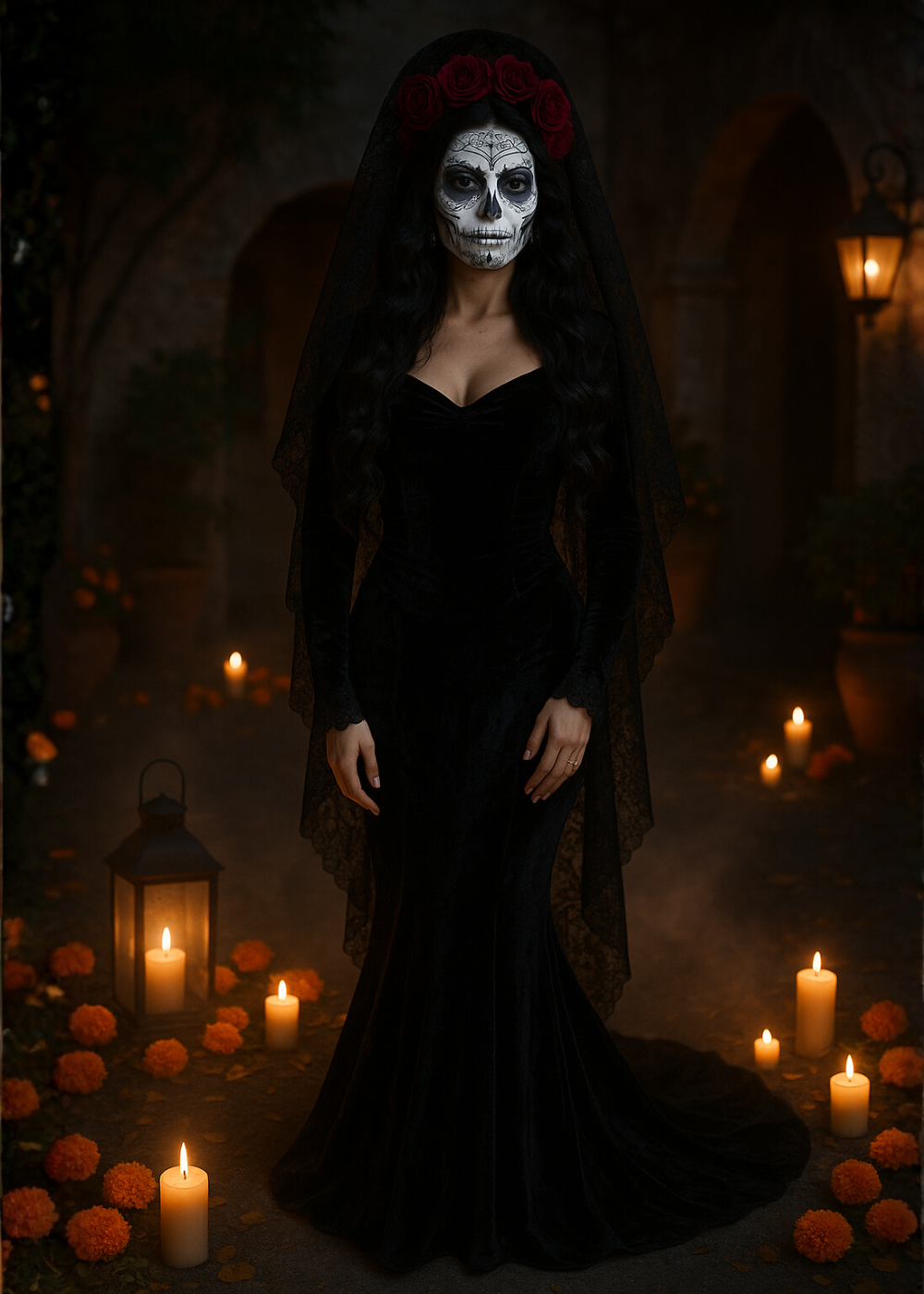 Luna | Vestido Gótico Steampunk estilo Morticia Addams para Halloween y Fiestas