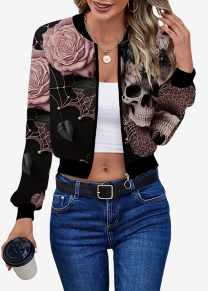 Sofía | Chaqueta casual de calaveras para mujer – Moda vintage urbana de primavera y otoño